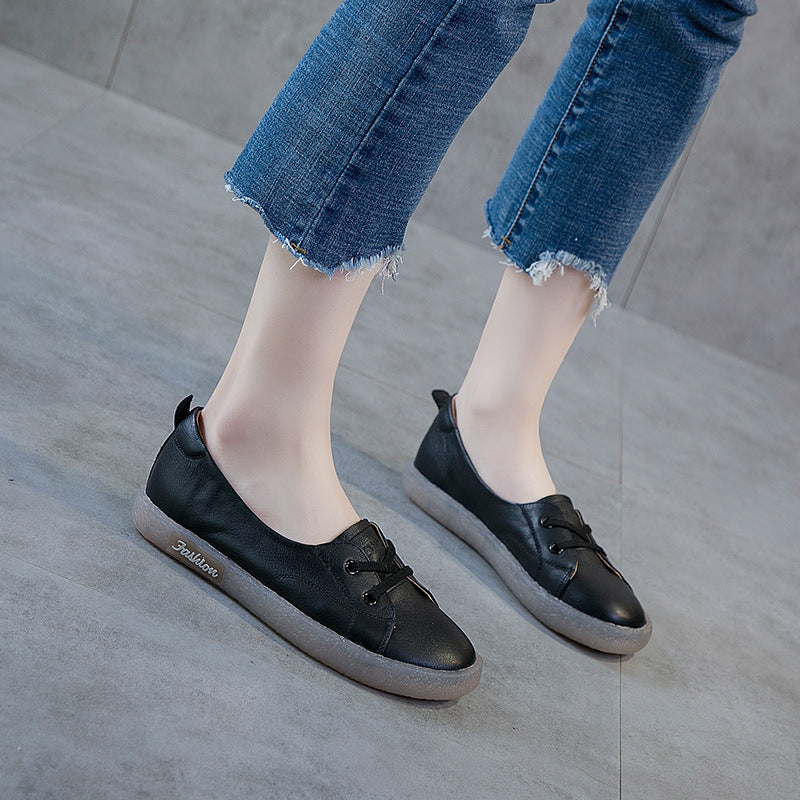 Women Casual Soft Leather Antiskid Flats-RAIIFY
