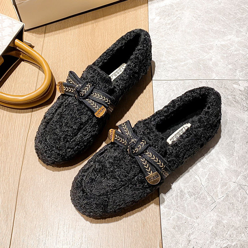 Women Fashion Casual Soft Flat Fur Shoes-RAIIFY