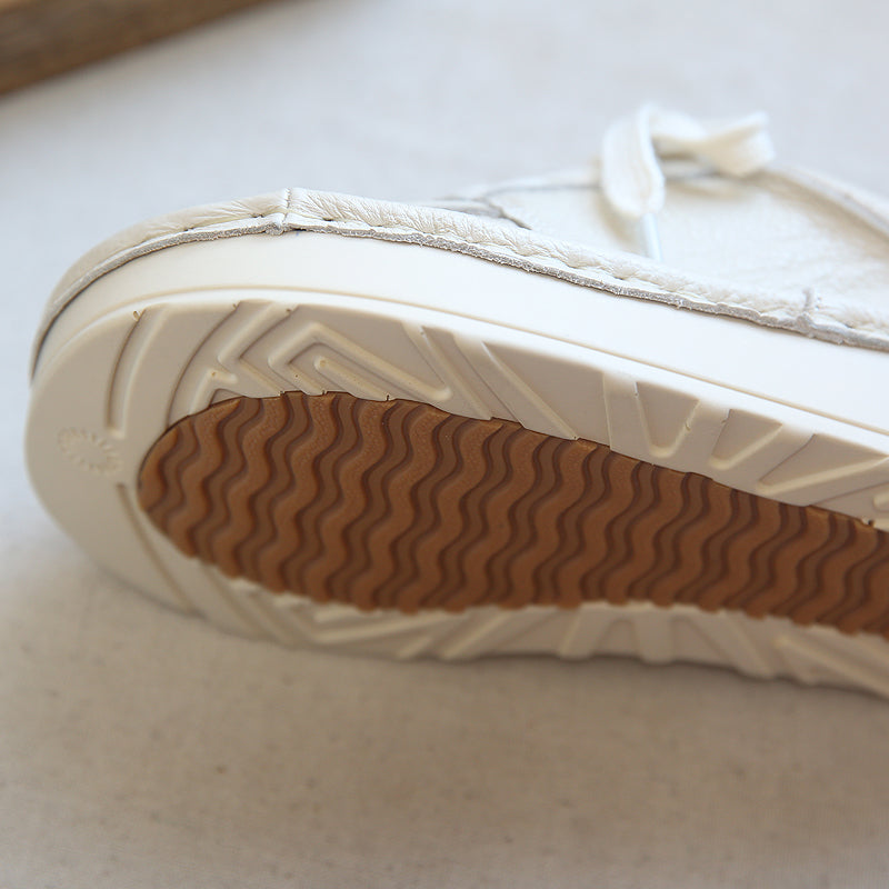 Women Retro Leather Thick Sole Casual Shoes-RAIIFY