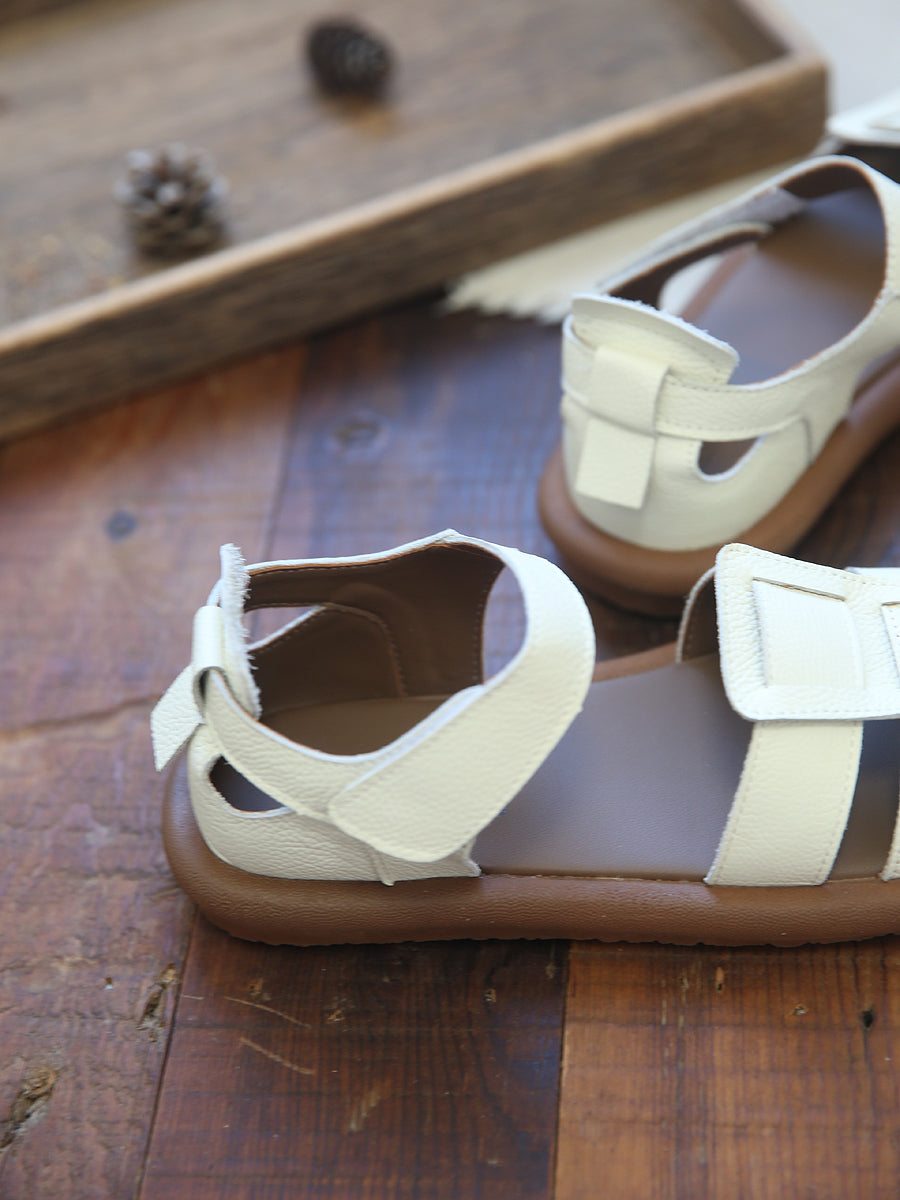 Women Summer Casual Leather Soft Sandals-RAIIFY