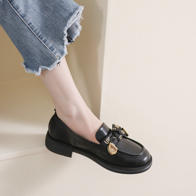 Women Fashion Bowknot Casual Lug Sole Loafers-RAIIFY