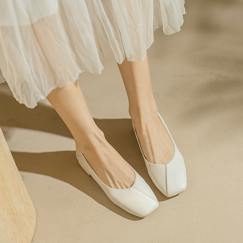 Women Summer Cowhide Leather Pumps Shoes-RAIIFY