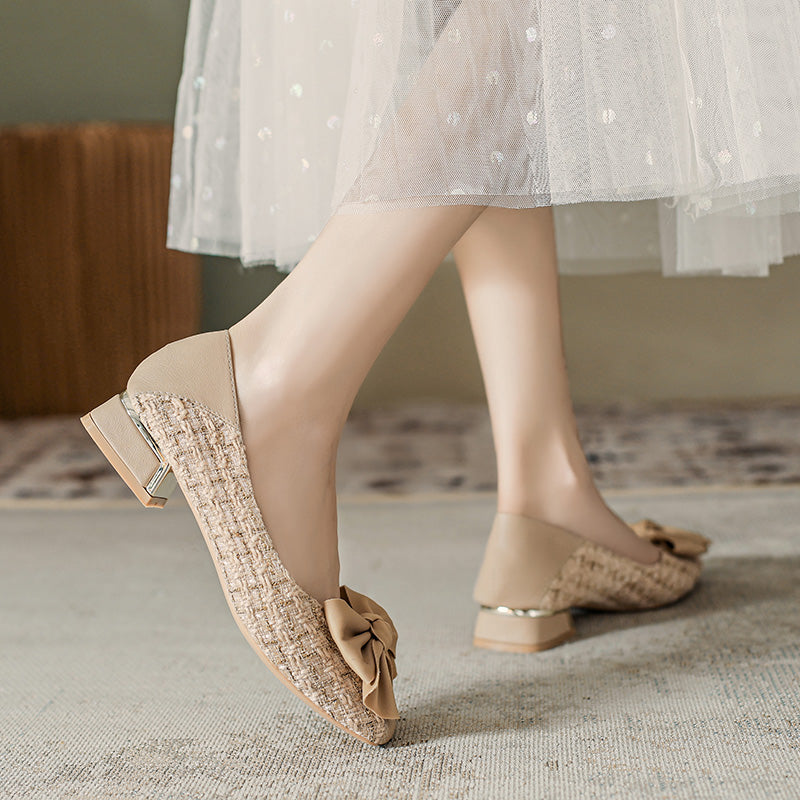 Women Soft Bowknot Casual Chic Pumps-RAIIFY