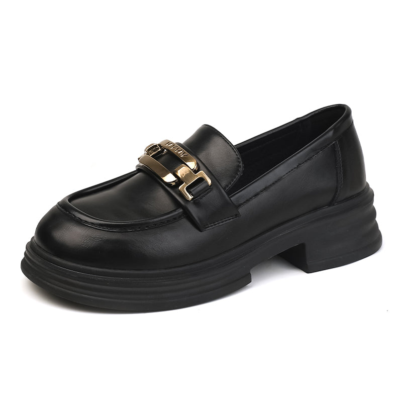 Women Retro Casual Minimalist Soft Thick Soled Loafers-RAIIFY