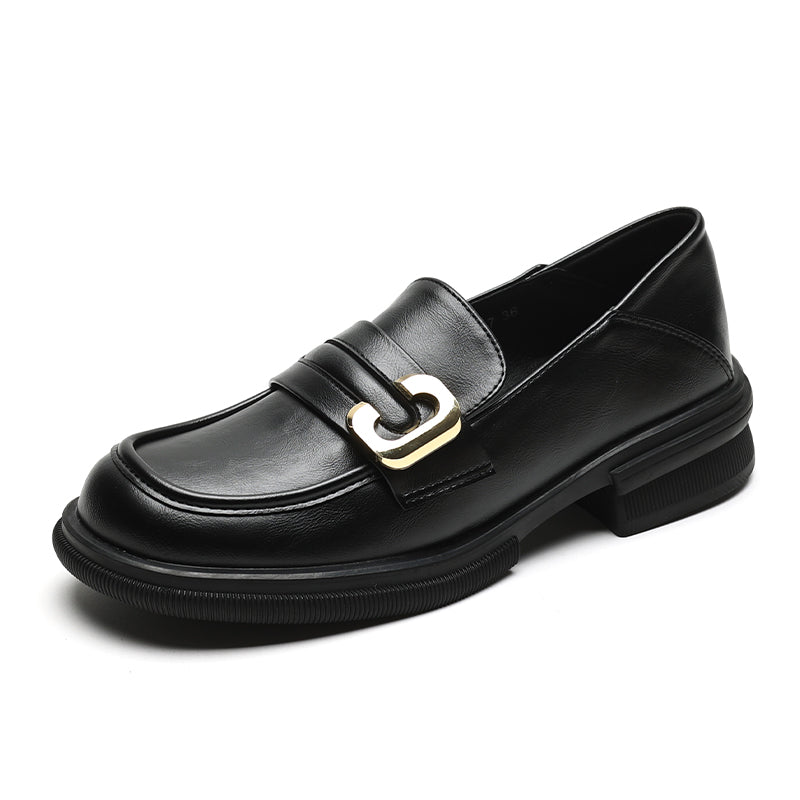 Women Retro Minimalist Soft Leather Casual Loafers-RAIIFY