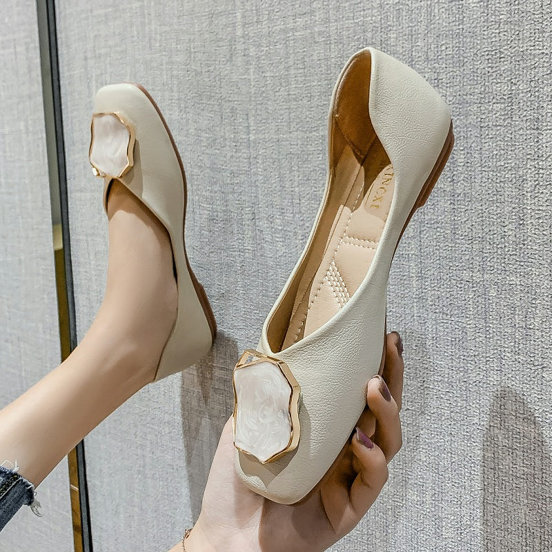 Women Summer Soft Leather Fashion Flats-RAIIFY