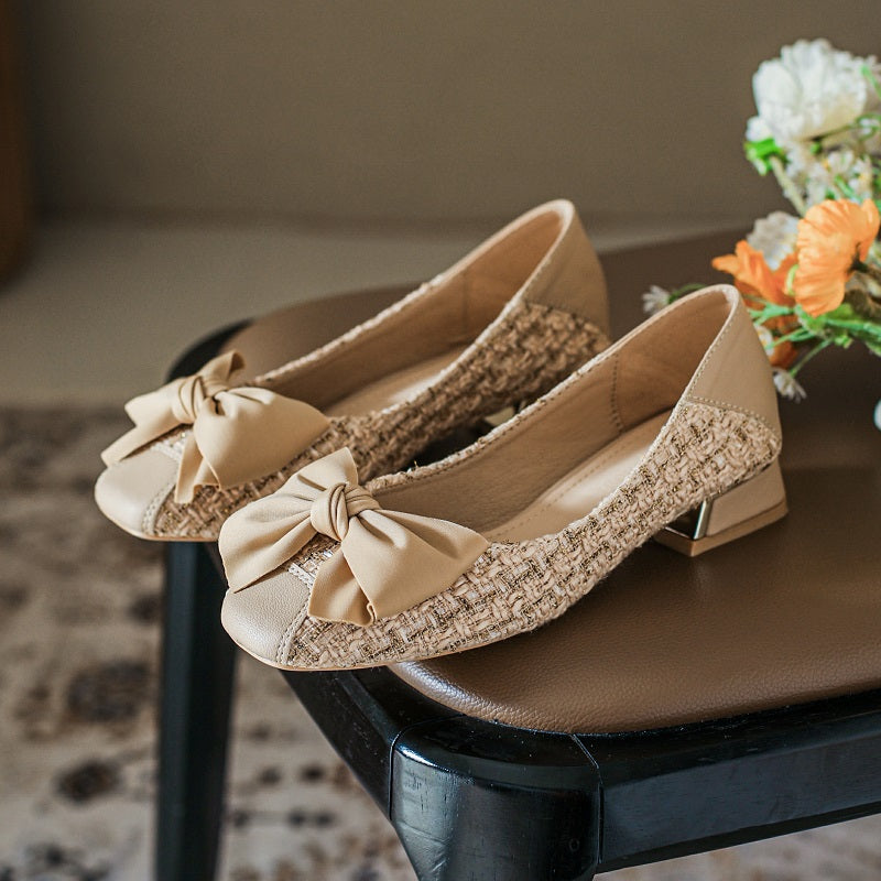 Women Soft Bowknot Casual Chic Pumps-RAIIFY