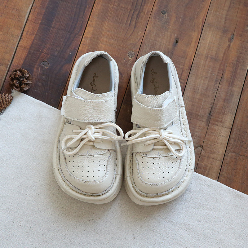 Women Retro Leather Thick Soled Comfort Shoes-RAIIFY