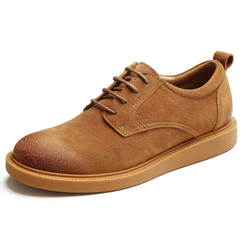 Men Solid Flat Leather Flat Casual Shoes-RAIIFY
