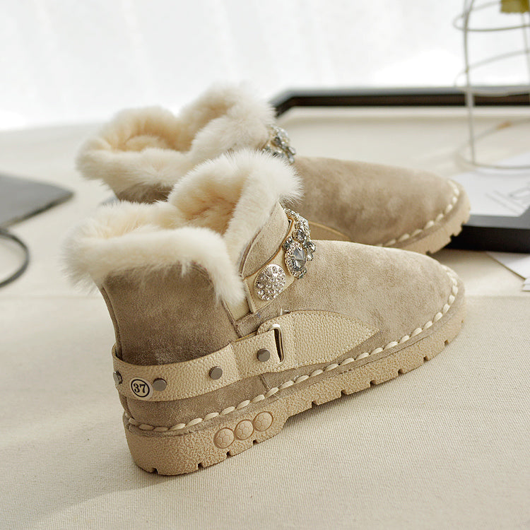 Women Casual Fashion Furred Flat Snow Boots-RAIIFY