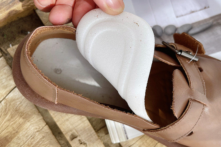 Women Retro Buckled Leather Casual Shoes-RAIIFY