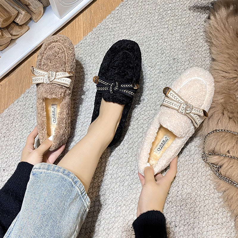 Women Fashion Casual Soft Flat Fur Shoes-RAIIFY