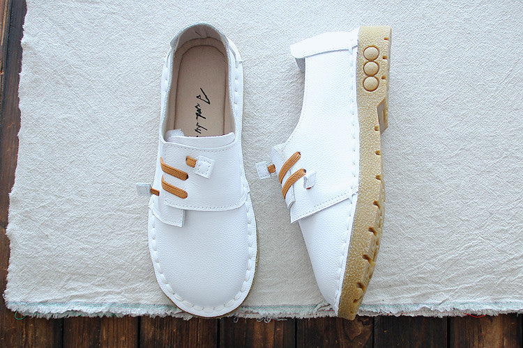 Women Retro Soft Cowhide Leather Casual Shoes-RAIIFY