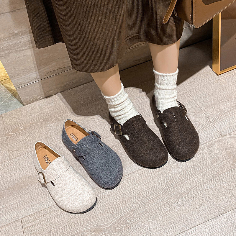 Women Retro Minimalist Flat Soft Casual Shoes-RAIIFY