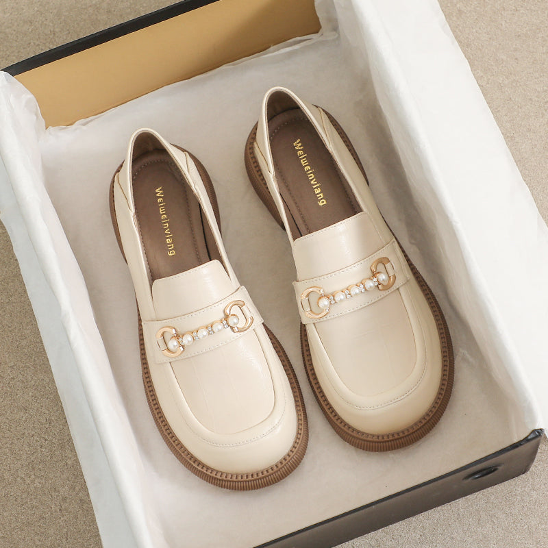 Women Summer Leather Casual Flat Loafers-RAIIFY