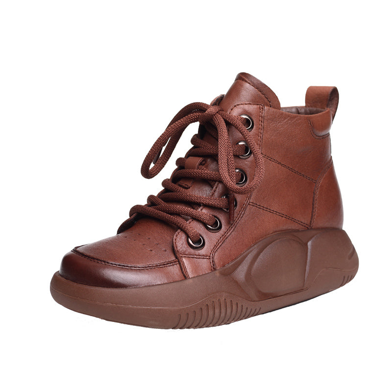 Women Retro Leather Handmade Ankle Boots-RAIIFY