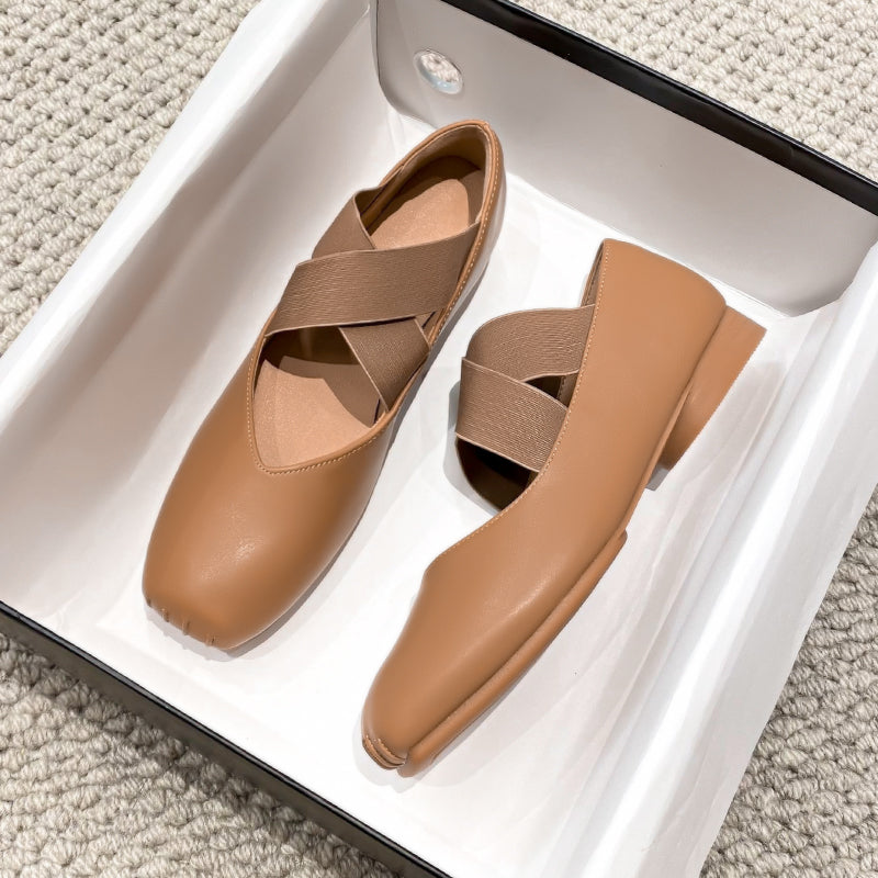 Women Minimalist Casual Cross Strap Soft Flats-RAIIFY