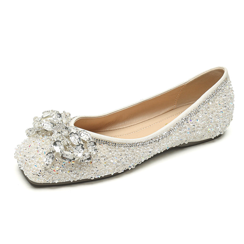 Women Stylish Crystal Casual Soft Flats-RAIIFY