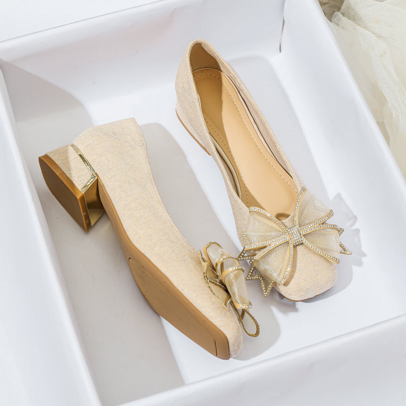 Women Fashion Bowknot Casual Dress Pumps-RAIIFY