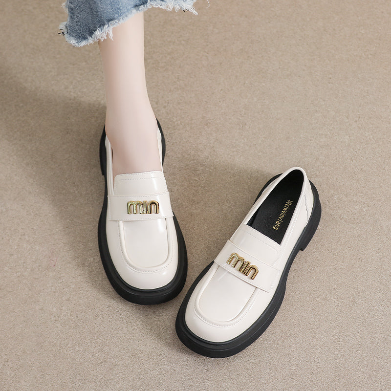 Women Retro Casual Metal Soft Loafers-RAIIFY