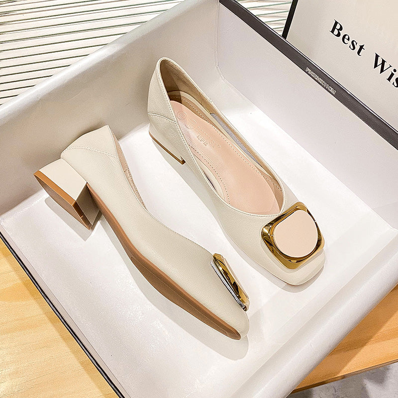 Women Fashion Cowhide Pumps Dress Shoes-RAIIFY