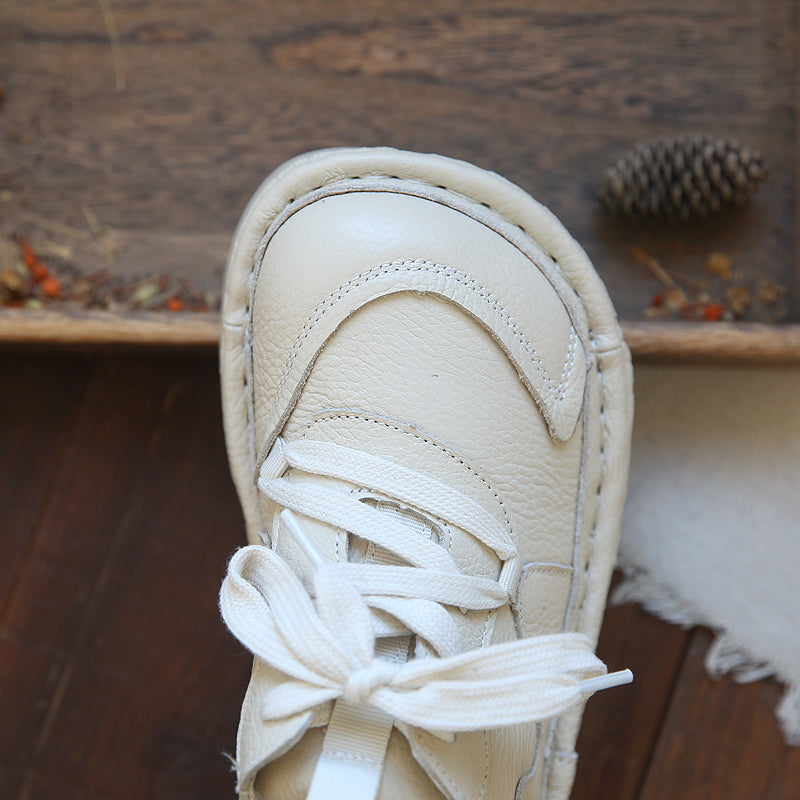 Women Retro Casual Leather Thick Soled Shoes-RAIIFY