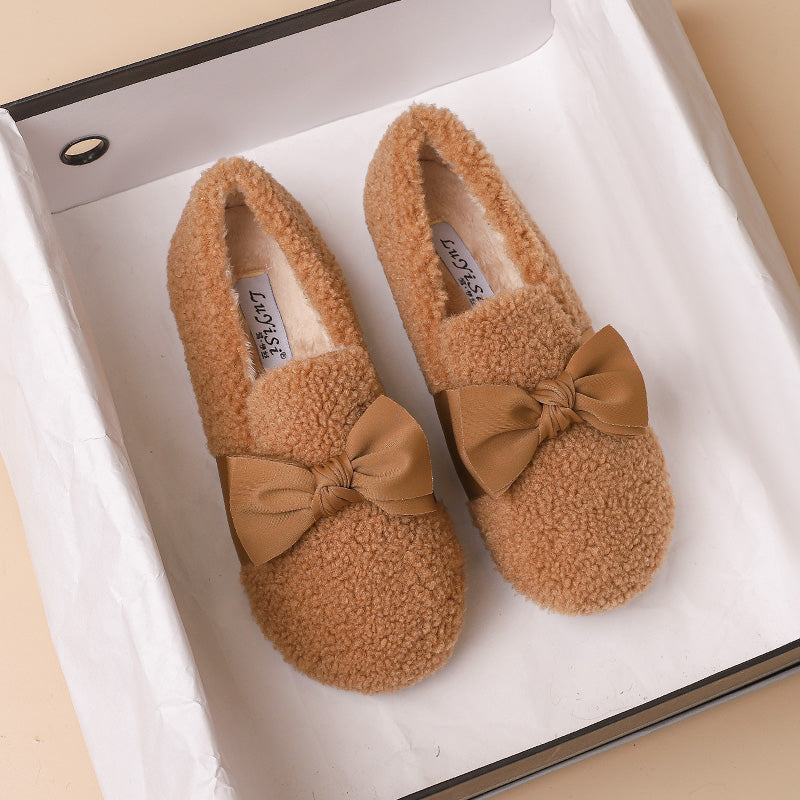 Women Stylish Warm Fur Flat Casual Shoes-RAIIFY