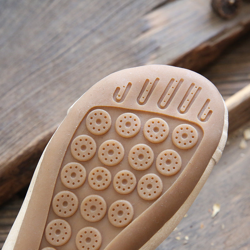 Women Retro Solid Casual Flats Shoes-RAIIFY