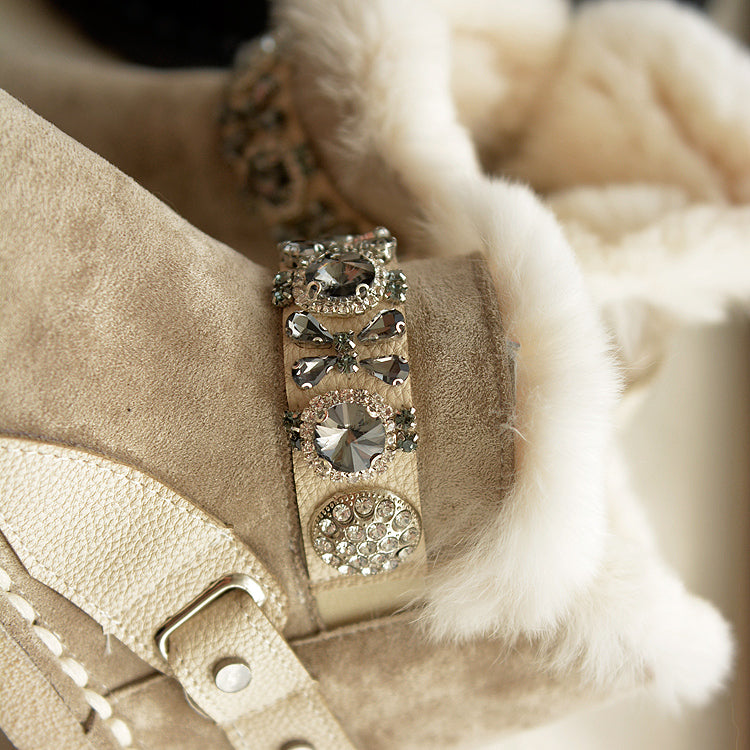 Women Casual Fashion Furred Flat Snow Boots-RAIIFY