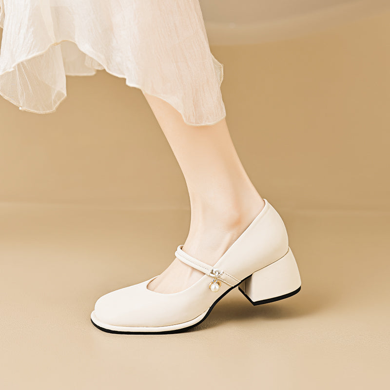Women Soft Minimalist Casual Chunky Heel Pumps-RAIIFY