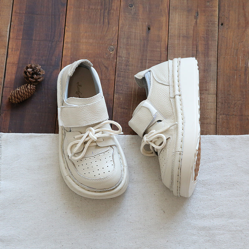Women Retro Leather Thick Soled Comfort Shoes-RAIIFY
