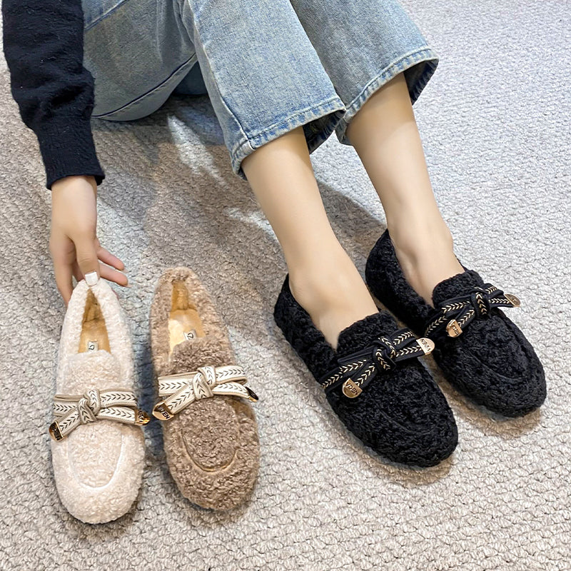 Women Fashion Casual Soft Flat Fur Shoes-RAIIFY