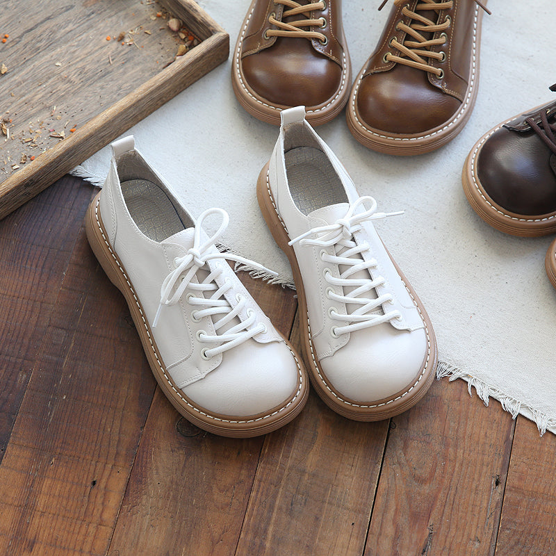 Women Retro Minimalist Thick Soled Casual Shoes-RAIIFY