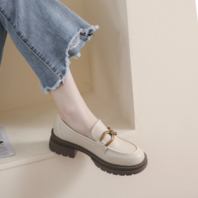 Women Fashion Minimalist Chunky Sole Casual Loafers-RAIIFY