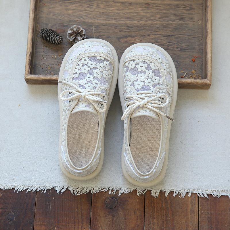 Women Retro Casual Summer Breathable Canvas Shoes-RAIIFY