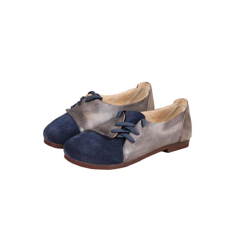Women Retro Leather Handmade Casual Loafers-RAIIFY