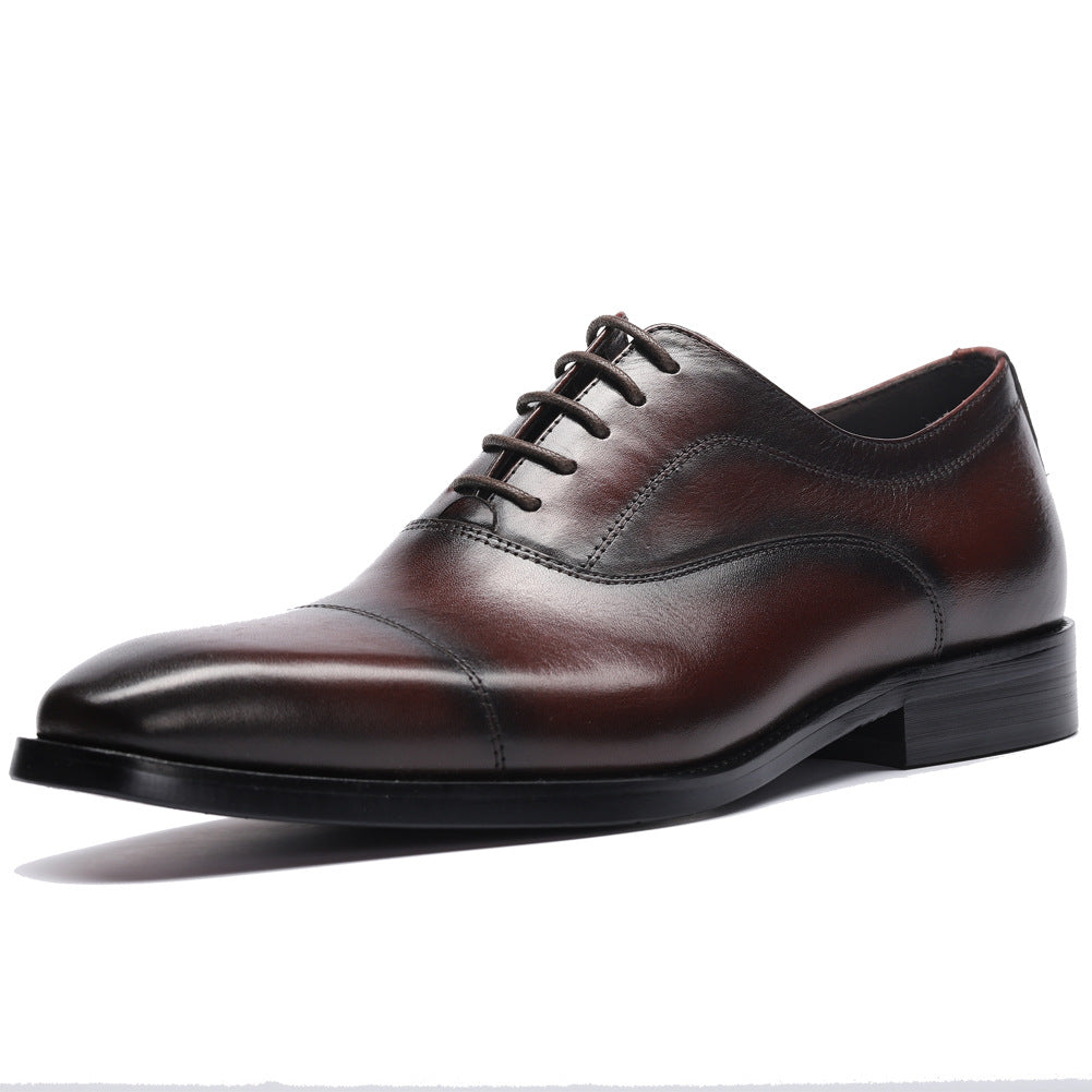 Men Classic Cowhide Solid Handmade Oxford Shoes-RAIIFY