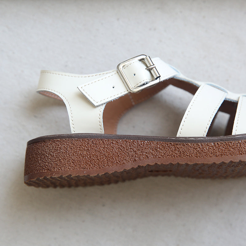 Women Summer Plaited Cowhide Leather Casual Sandals-RAIIFY