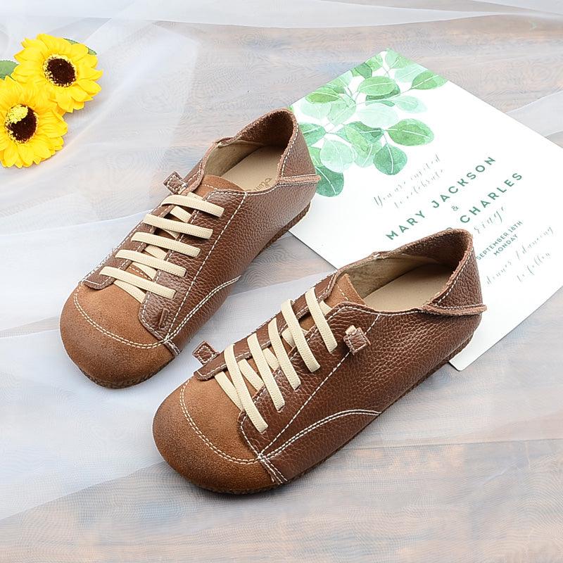 Women Handmade Leather Soft Casual Shoes-RAIIFY