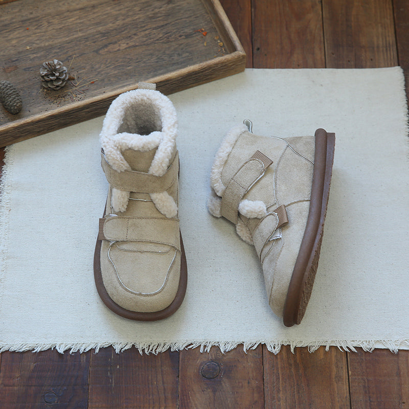 Women Retro Suede Casual Flat Snow Boots-RAIIFY