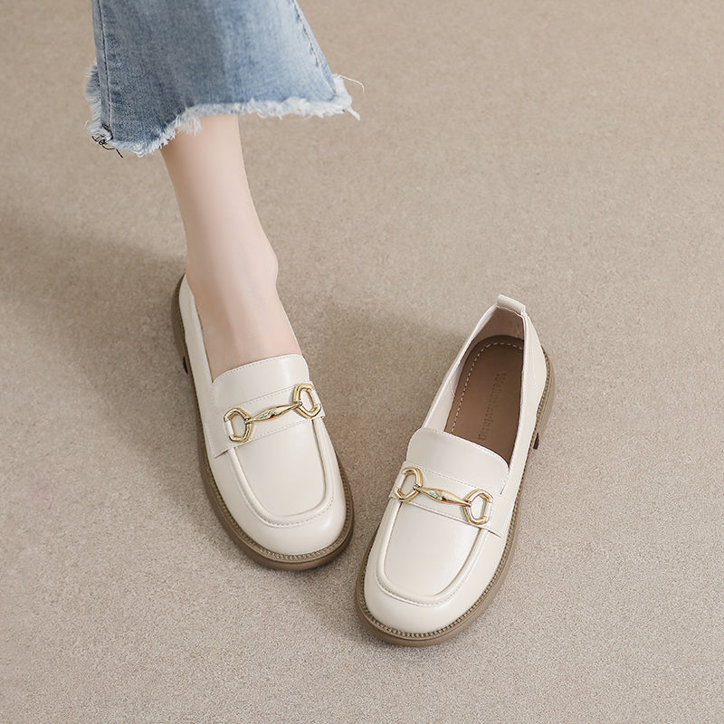 Women Retro Casual Lug Sole Loafers-RAIIFY