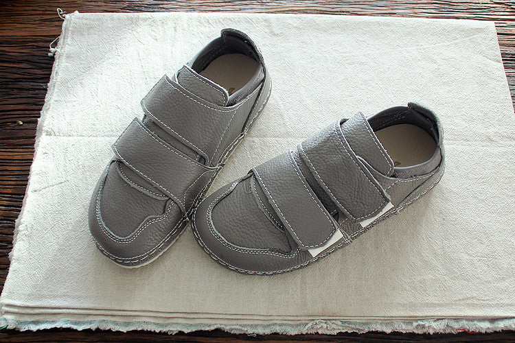 Women Handmade Retro Leather Flat Casual Shoes-RAIIFY