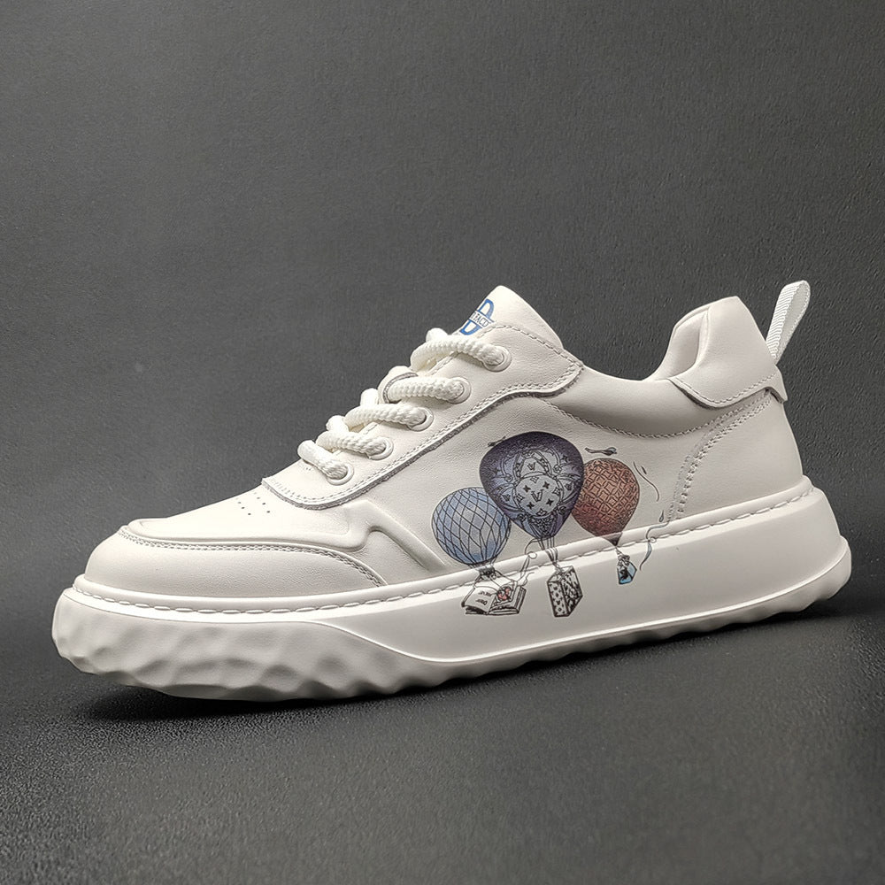 Men Fashion Leather Flat Lace-up Casual Sneakers-RAIIFY