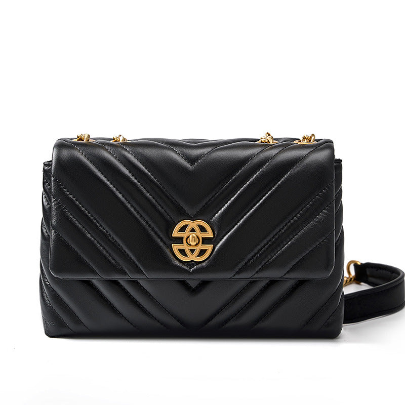 Women Stylish Leather Casual Chain Strap Shoulder Bag-RAIIFY
