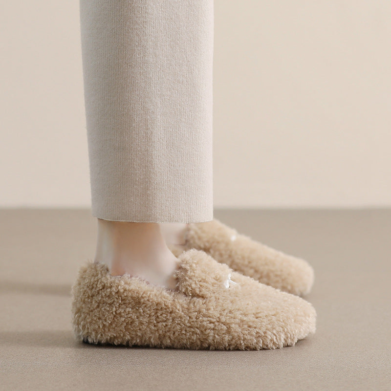 Women Winter Flat Soft Fur Casual Shoes-RAIIFY