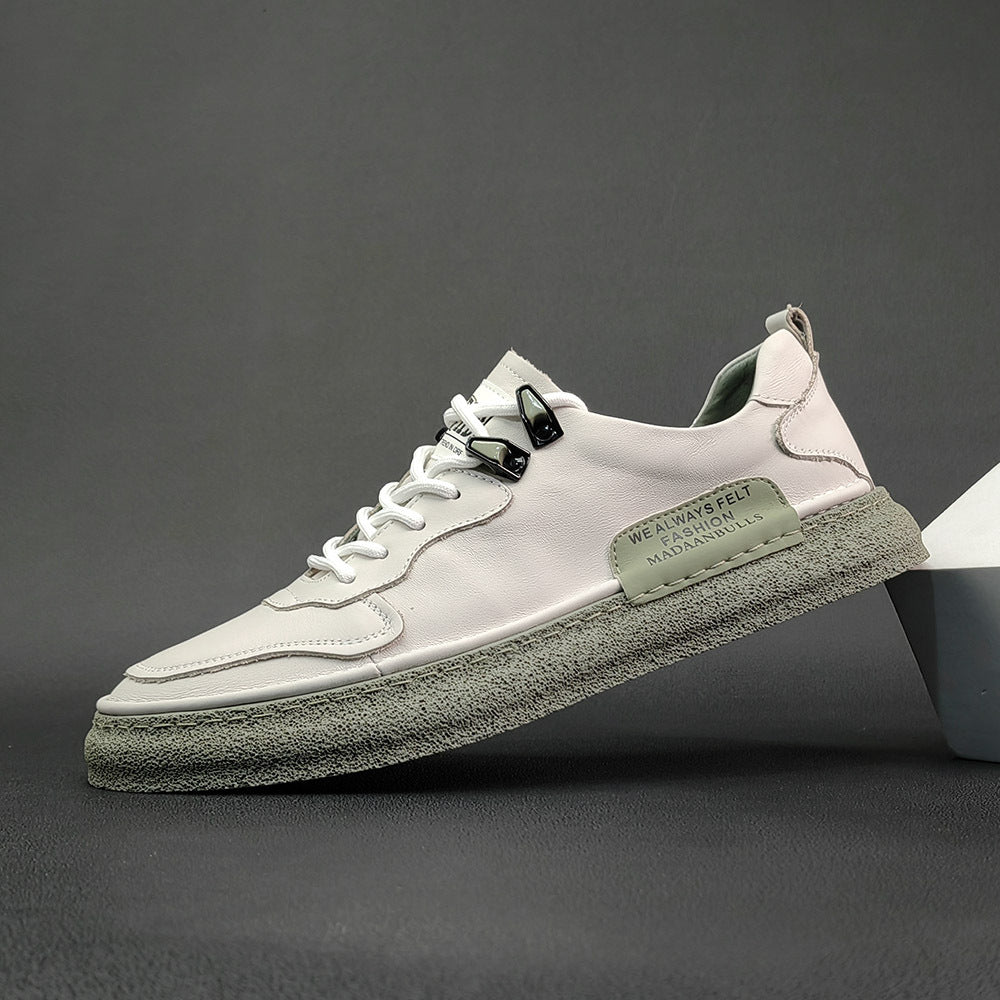 Men Fashion Leather Flat Casual Sneakers-RAIIFY