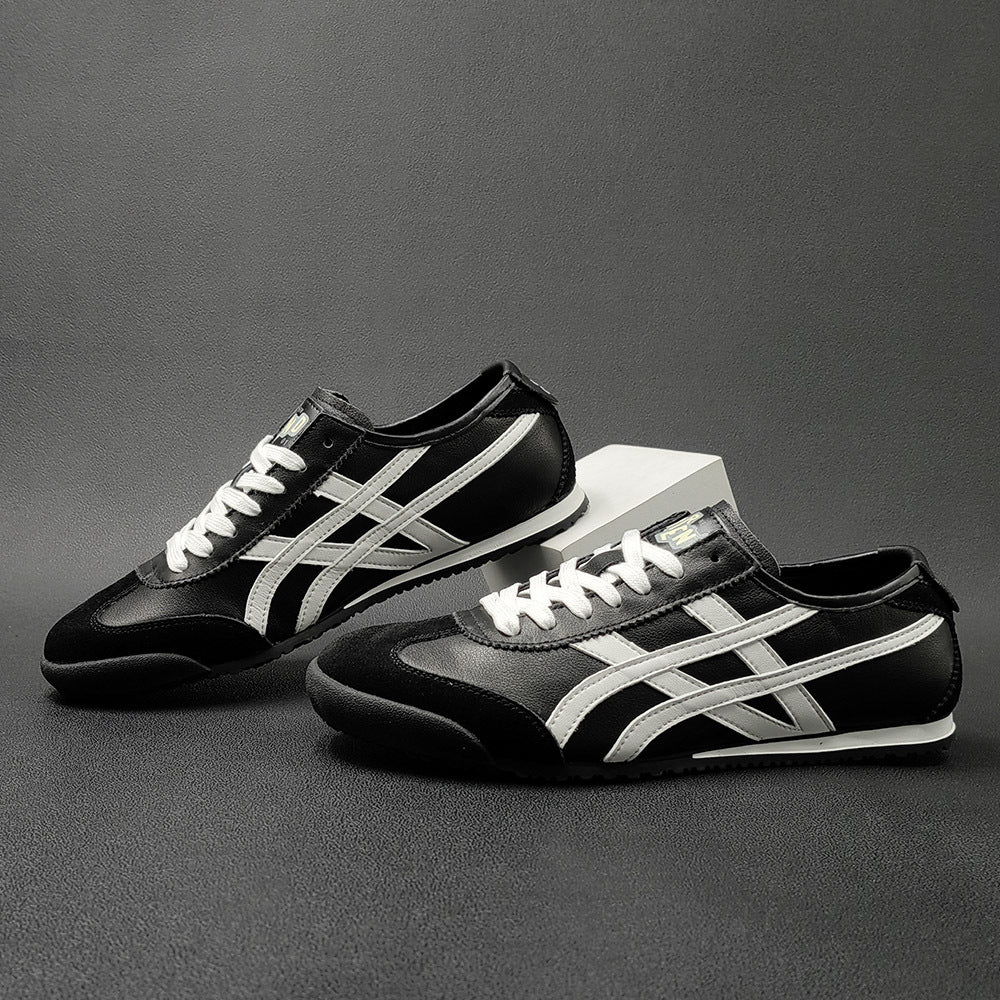 Men Stylish Patchwork Leather Flat Casual Shoes-RAIIFY