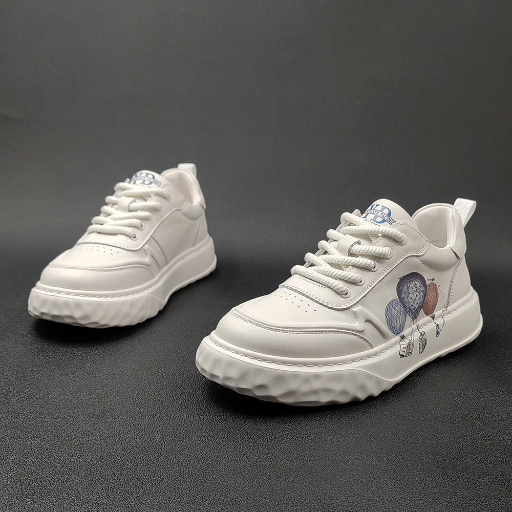 Men Fashion Leather Flat Lace-up Casual Sneakers-RAIIFY