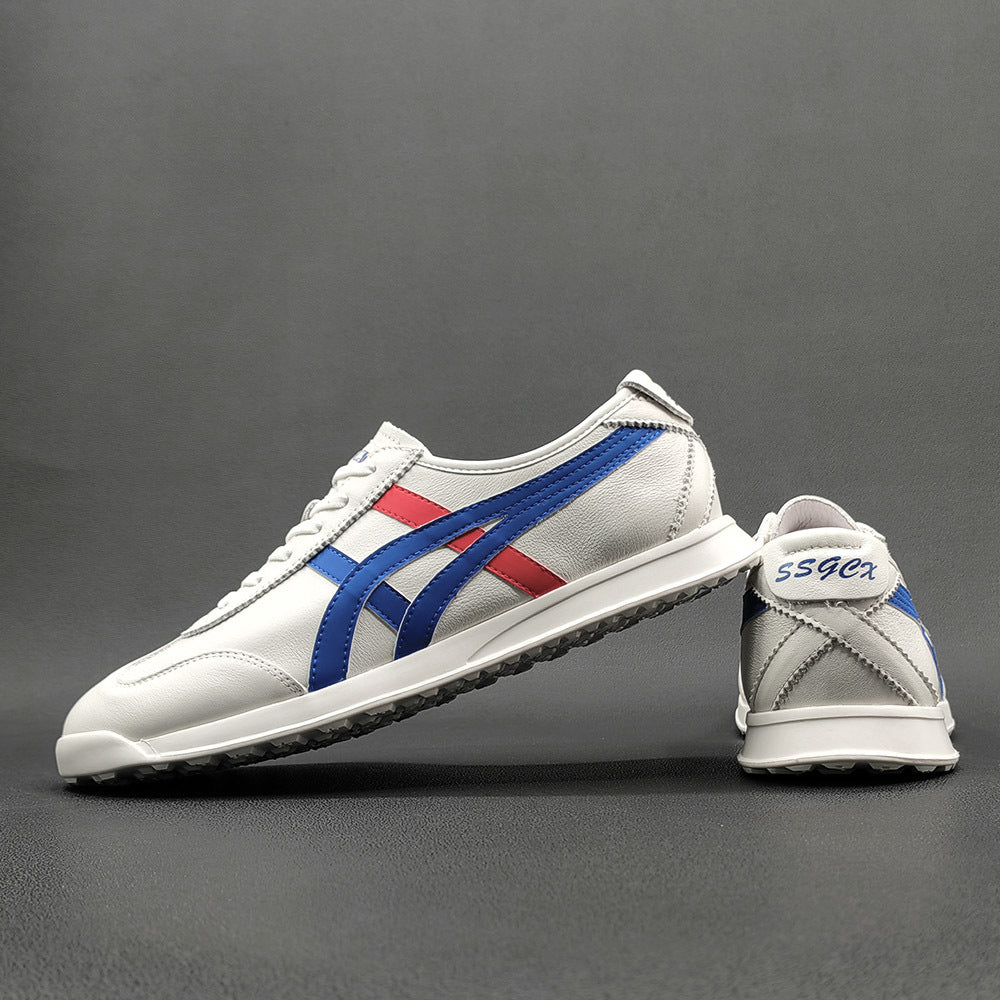 Men Stylish Patchwork Leather Casual Sneakers-RAIIFY