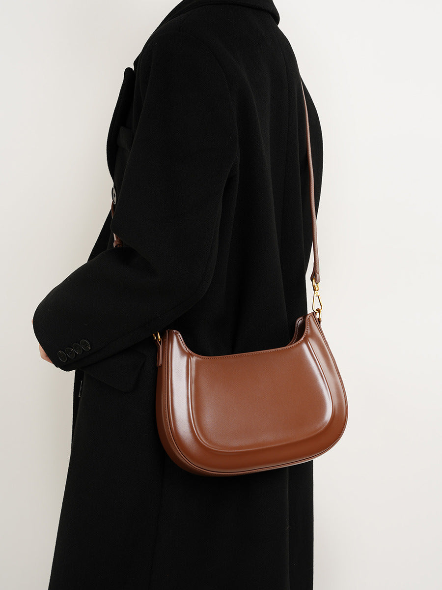 Women Retro Minimalist Leather Shoulder Bag-RAIIFY